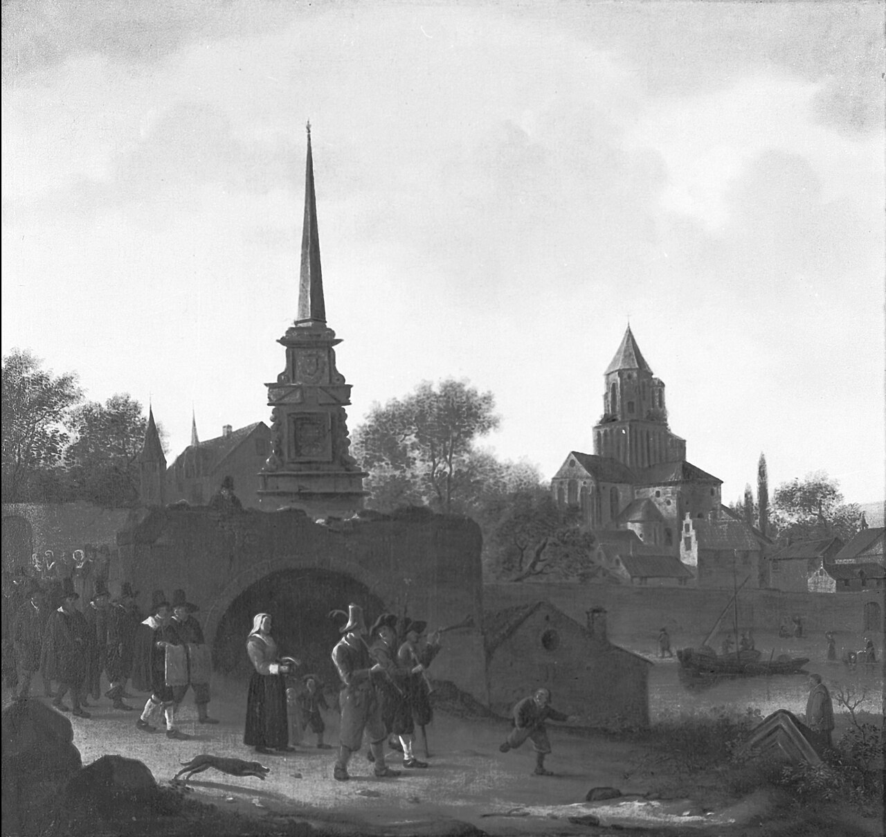 marche immobilier — W. Schellinks - Een processie te Angers - NK2431 - Cultural Heritage Agency of the Netherlands Art Collection